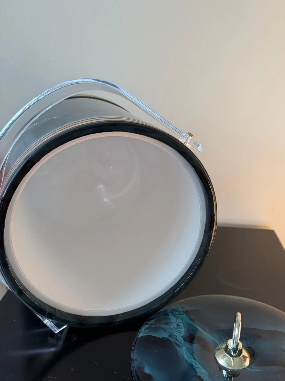 Vintage Marbleized Ice Bucket with Gold Trim